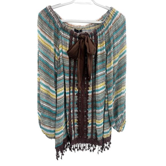 Ryu long sleeved balloon sleeved boho floral cotton floral  embroidered blouse - Picture 4 of 14